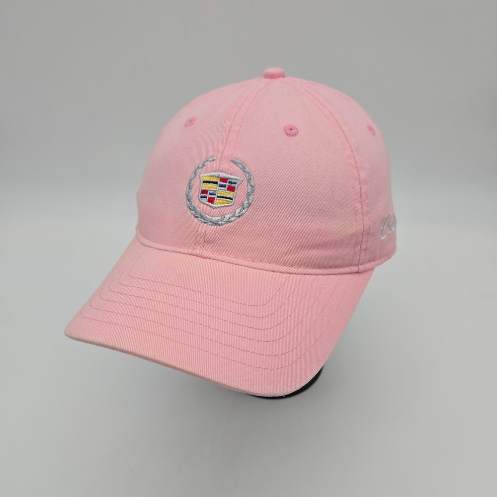 Cadillac Strapback Hat Baseball Cap Pink Embroidered Cars Promo OSFA Unisex